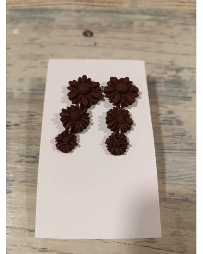 Pendientes largos flor