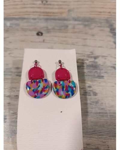 Pendientes arcilla polimérica en tonos rosas