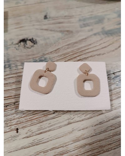 Pendientes arcilla polimérica gris piedra