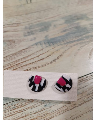 Pendientes abanico tonos morados y efecto domino