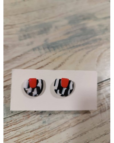 Pendientes abanico rojo efecto dominó