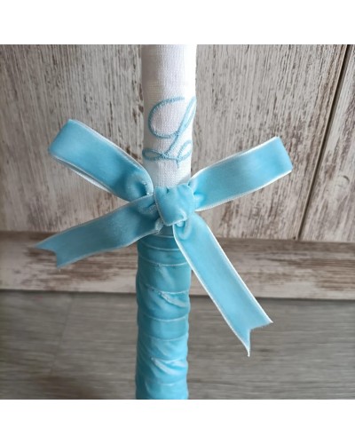 Toalla y vela de bautizo