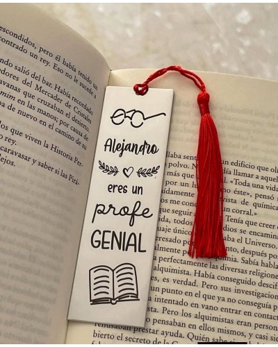 Marcapáginas acero "Eres un profe genial"