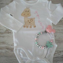 Conjunto body personalizado y chupetero