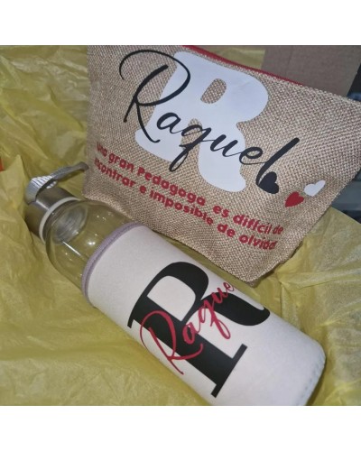 Conjunto botella y neceser