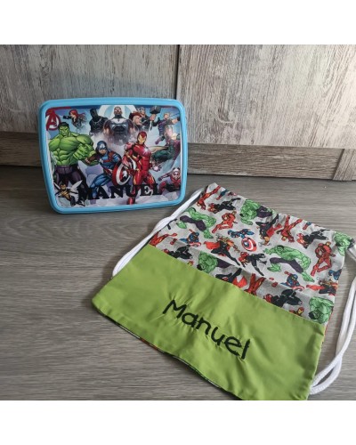 Fiambrera y mochila superheroes