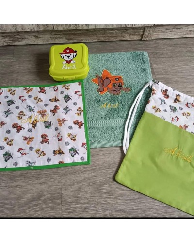 Conjunto vuelta al cole patrulla canina verde